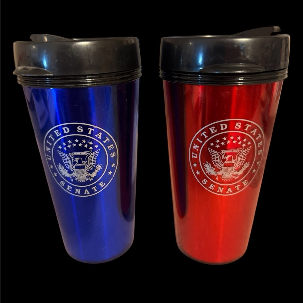 (2) United States Senate Seal travel coffee cups.Pre-owned but in good condition